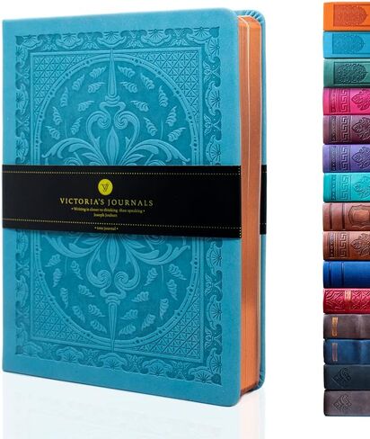 VICTORIA'S JOURNALS Leatherette Vintage Journal Hard Cover Lined Notebook Old Looking Travel Diary, A5 Size 5.7'' x 8.1'' in Saudi Arabia