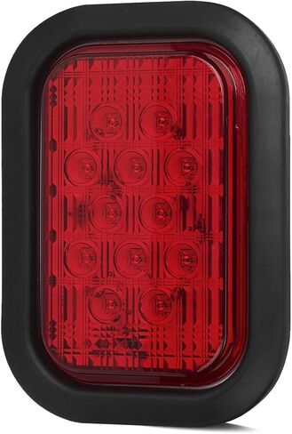 Partsam 5x3 Led Tail Lights 12 LED Rectangular Truck Trailer Stop Turn Tail Lights Red 5"x3" Flush Mount Replacement in Saudi Arabia