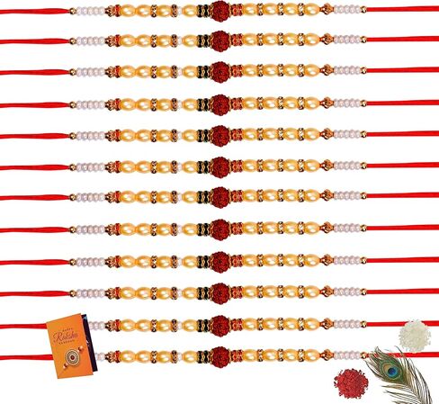 Rakhi Send rakhi to USA Rakhi for brother Rakhi set of 12 Rakhi Rudraksha Rakhi For Brother And Bhabhi Raksha Bandhan rakhee Rakhi for Brother with Gift Set in Saudi Arabia