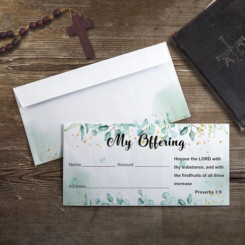 100 PCS Offering envelopes for church Tithing envelopes Donation envelopes My offering bill size blank envelopes for religious occasions church supplies for bill checks in Saudi Arabia