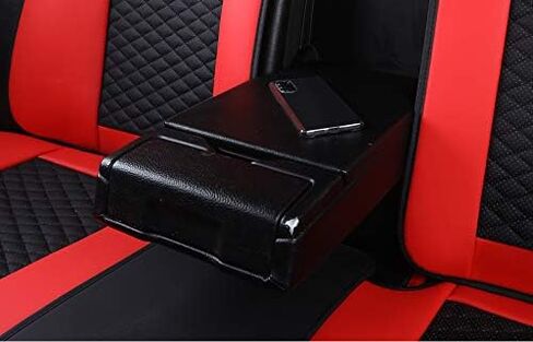 أغطية مقاعد السيارة الجلدية المريحة 5 مقاعد مجموعة كاملة تناسب الجميع (أسود ووردي) in Kuwait