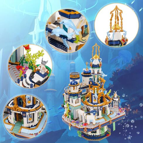 Building Block Set, Creative Construction Building Model Set Poseidon's Palace Model Building Blocks 4133 PCS in Saudi Arabia
