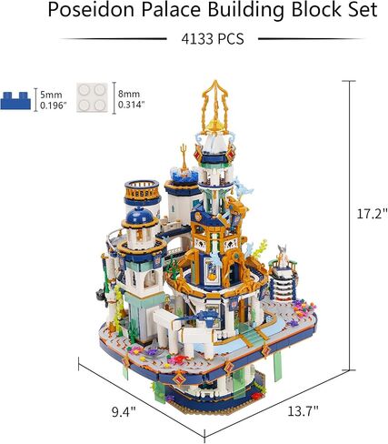 Building Block Set, Creative Construction Building Model Set Poseidon's Palace Model Building Blocks 4133 PCS in Saudi Arabia