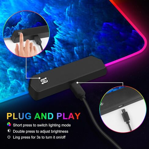 ARTSO RGB Gaming Mouse Pad Large, Extended LED Mouse Mat XXL 35.4x15.7 inch, 14 Lighting Modes, 2 Brightness, Non-Slip Rubber Base Mousepad Waterproof Keyboard Mat,Universe Space Starry Sky in Saudi Arabia