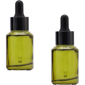 2 Pcs 30ML Colored Glass Eye Dropper Bottles Dropping Bottles Empty Tincture Bottles Essential Oil Bottles Refillable Sample Vials Green