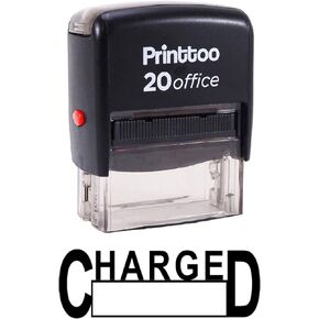 Printtoo Rubber Stamp Office Stationary Charged Self Inking Custom Stamp-Red