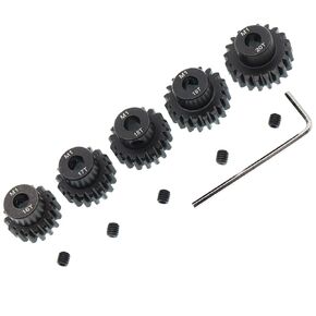 5PCS Metal Steel M1 Pinion Gear Sets 16T 17T 18T 19T 20T fit 5mm RC Motor Shaft Gears Compatible with Arrma Traxxas Axial HSP Redcat Losi 1/8 1/10 Scale RC Car Truck Buggy