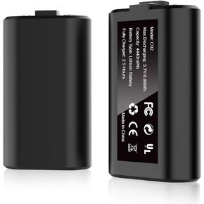 Rechargeable Battery Pack for X-box Series X|S/ One, 2 Pack 4440mWh 3.7V Battery Pack for X-box One/One S/One X/One Elite All X-box Controllers Supports Use While Charging (Includes 2 Batteries Only)