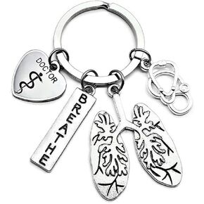 Lung Doctor Keychain, Doctor Keychain, Lung Keychain, Lung Specialist, Stethoscope, Anatomical Lung, Breathe, Pulmonary, Respiratory Therapist Gift, Lung Disease, Doctor Gift, Lung Doctor Key Ring