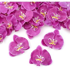 Artificial Silk Phalaenopsis Flower Heads, Fake Butterfly Orchid Heads Vase Fillers for Home Office Wedding Party Floral Bouquet Decor DIY Craft Making Home Bar Restaurant Decor (20pcs Blue)…