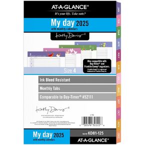 AT-A-GLANCE 2024 Daily & Monthly Planner Refill, 52111 Day-Timer, 5-1/2" x 8-1/2", Size 4, Desk Size, Kathy Davis (KD81-125-24)