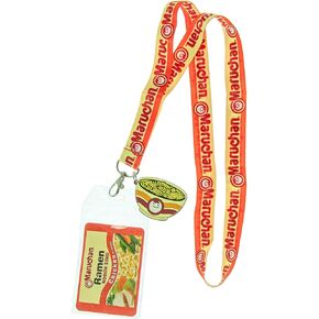 Maruchan Ramen Noodles Lanyard ID Badge Holder with Chicken Flavored Bowl Rubber Charm Pendant