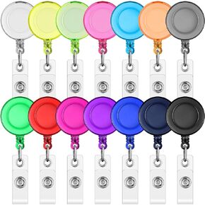 Zonon 140 Pcs Retractable Badge Reels Bulk with Clips Colrorful ID Card Key Holder Name Badge Reel Clips Keychains for Nurses Doctors Teachers Office Workers(Translucent Color)