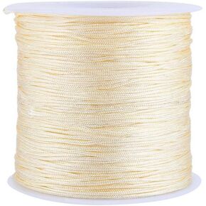 Nylon Beading String Knotting Cord, 100M x 0.8mm Nylon Chinese Knot Cord Rattail Macrame Shamballa Thread String for DIY Jewellery Chinese Knot Making Window Blinds Arts Wind Chime Crafts, Beige