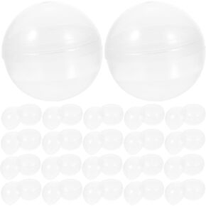 Ciieeo 100pcs Transparent Shell Clear Multi-Purpose Empty Ball Tiny Round Transparent Ball Gumball Machine Replacement Surprise Empty Ball Plastic Child