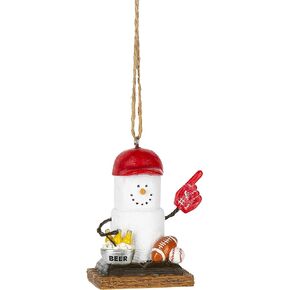 Ganz S'mores Sports Fan Ornament, Polyresin, 2.38 Inches Width, 3 Inches Height, Multicolor