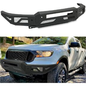 KUAFU Off-Road Front Bumper Compatible with 2019-2020 Ford Ranger Powder Coated Steel Heavy Duty (2Packages)
