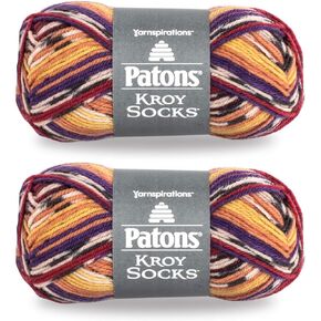 Patons Kroy Socks Yarn, 2-Pack, Sunset Stripes