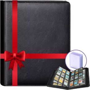 Top Loader Binder for Cards - Holds 252 Top Loader with Sleeves 9 Pocket 14 Pages Side Loading Trading Card Storage Holder Album Sports Baseball Soccer Cards Collection Gift