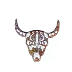Skull - Steer Head - Cow - Southwest Style- Embroidered Iron on Patch
