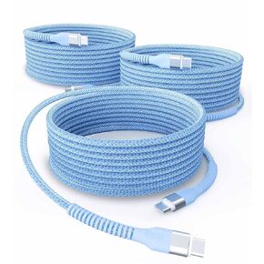 USB C to USB C Cable, 3 Pack 100W 10ft USB-C Type C Fast Charging Cord Charger Compatible with iPhone 15 15 Pro/15 Pro Max MacBook Pro/Air iPad Pro Mini 6 Samsung Galaxy S23 S22 S21 S20 Ultra