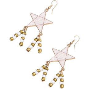 White Pearl Philippine Parol Filipino Chrismtas Lantern Earrings