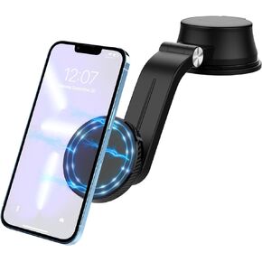 OUTXE Magnetic Dashboard Car Mount Compatible with Magsafe iPhone 14 13 12 Mini Pro Max, 360° Rotation Cell Phone Holder Automobile Cradles Magnet Dash Carmount -Black