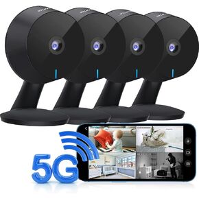 كاميرات LaView 5MP 3K لأمن المنزل في الأماكن المغلقة، كاميرا أمان منزلية للطفل/كبار السن/الحيوانات الأليفة/المربية، كاميرا أطفال بمستشعر ضوء النجوم للرؤية الليلية الملونة، خدمة سحابية أمريكية، متوافقة مع Alexa in Kuwait