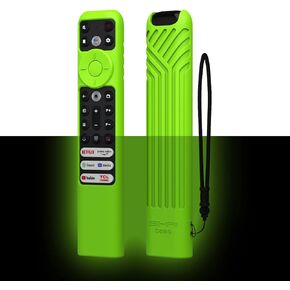 غطاء سيليكون SIKAI لـ TCL RC902V FMR1، RC813 FMB1 FMB3، RC923 حافظة مقاومة للصدمات عن بعد لـ 55R646 55S546 65R646 65S546 75R646 Series TV Remote، مضاد للضياع مع حبل أسود