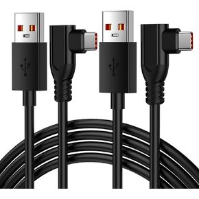 Jelanry for OnePlus SUPERVOOC 80W USB A to C Cable Right Angle 2-Pcs 6FT, Type C Charging Cable Warp Fast Charge Dash Charging Data Syncing Charger Cable for OnePlus Open 11 10 Pro 8T 7 6 Nord 2 2T 5G