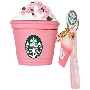 3D Cute Funny Cool Kawaii Fashion Ice Cream Cup Soft Silicone Skin Cover for Airpods 2 & 1 Pink