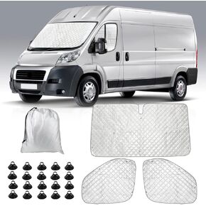 مجموعة 3 مظلات للزجاج الأمامي لـ 2014-2024 Ram ProMaster، مظلة جانبية معزولة للمقعد الأمامي لجميع المواسم، عاكس للأشعة فوق البنفسجية لحماية الخصوصية in Kuwait