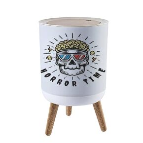 1.8 Gallon Plastic Trash Can with Lid, Round Waste Bin, Dog Proof, 14.3 in Height, 8.7 in Diameter, 7 Liters Capacity