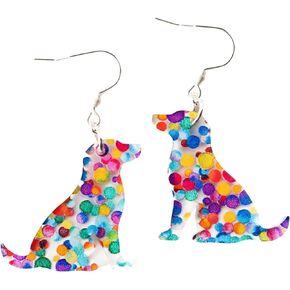 Cat Dog Book Dinosaur Animal Cartoon Acrylic Hypoallergenic Lightweight Cute Water Drop Earrings Book Lover Gifts Cat Lover Gifts Bookish Reader Gifts Teacher Earrings Teacher Gifts-A