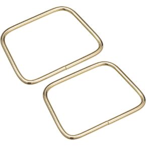 uxcell Metal Purse Handles, 2Pcs 4.41" Rectangle Handbag Handle Frame Replacement for Purse Making DIY Craft, Gold