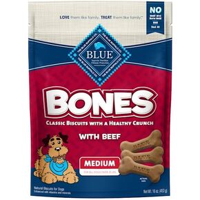 Blue Buffalo Bones Natural Crunchy Beef Flavor Medium Dog Biscuits, 16 oz. in Saudi Arabia
