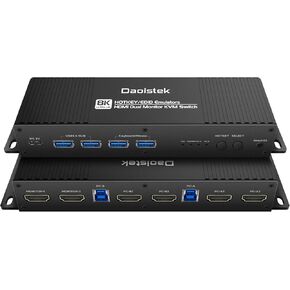 hdmi kvm التبديل 2 شاشات 2 أجهزة الكمبيوتر 4k 144hz edid محاكيات هوتكي التبديل kvm التبديل hdmi شاشة مزدوجة 2 الكمبيوتر edid عرض ممتد kvm التبديل hdmi edid نسخة 1440p 120hz 144hz Daoistek in Kuwait