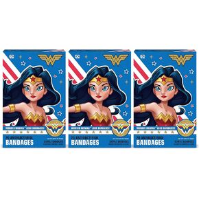 DC Comics Wonder Woman 1984 Kids Bandages, 20 CT, 3 Pack (60 Bandages) | Wear Like Stickers, Adhesive Bandages for Minor Cuts, Scrapes, Burns. Great Stocking Stuffer or White Elephant