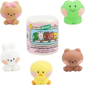 Hamee LINE Friends minini Cute Capsule Squishy (LINE Friends - Series 1) Water Filled [Box Mini Fidget Stuffer Birthday Gift Bag, Party Favor, Basket Filler, Stress Relief Toy] - 1 Pc (Mystery Blind)