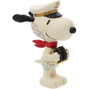 Enesco Peanuts by Jim Shore Snoopy Sailor Captain Miniature Figurine- Resin Hand Painted Collectible Decorative Figurines Home Decor Sculpture Shelf Statue Room Office Desk Collection Gift, 3.5 Inch