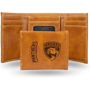 Rico Industries NHL Florida Panthers Laser Engraved Brown Tri-Fold Wallet - Men's Accessory