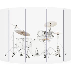 درع الطبل TRUE NORTH المكون من 5 ألواح (ألواح 5.5 قدم × 2 قدم) - قفص طبل من الأكريليك للكنيسة، درع الطبل، حاجز صوت الطبل، كشك الطبل وحاجز الطبل، درع صوت مجموعة الطبل، درع زجاج شبكي للطبل in Kuwait