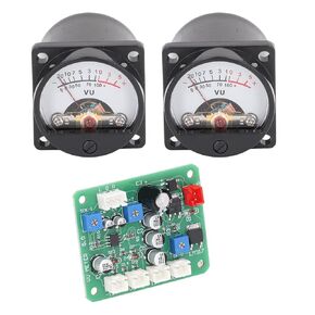 DIY Audio Levels Meter Kit 2PCS VU Meter Panel Warm Back Light Recording Audio Levels Amplifier Driver Board with Cable Audio Component Amplifiers