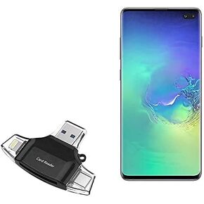 BoxWave Smart Gadget Compatible with Samsung Galaxy S10 Plus - AllReader SD Card Reader, microSD Card Reader SD Compact USB - Jet Black