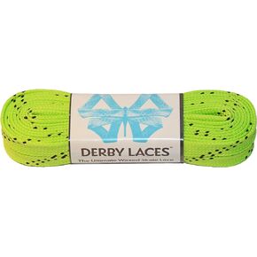 Derby Laces Lime Green 96 Inch Waxed Skate Lace for Roller Derby, Hockey and Ice Skates, and Boots
