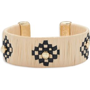 Lucky Brand Geometric Rafia Woven Bracelet, Gold, One Size