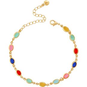 Sacina Dainty Rainbow Bracelet, Link Bracelet, Boho Bracelet, Beach Bracelet, Summer Bracelet, Boho Hippie Jewelry, Christmas Jewelry Gift for Women