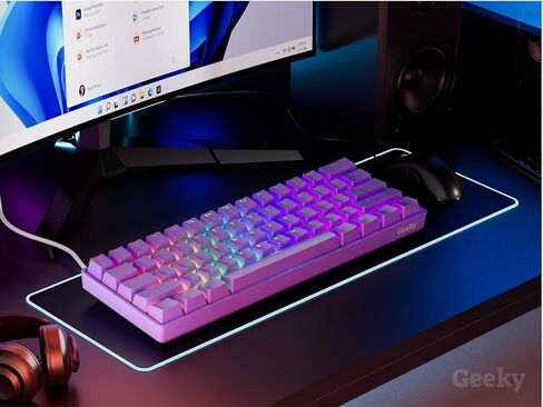 GK61 SE 60% | Mechanical Gaming Keyboard | 61 Keys Multi Color RGB LED Backlit for PC/Mac Gamer | ANSI US American Layout (Black, Mechanical Speed Yellow) in Kuwait
