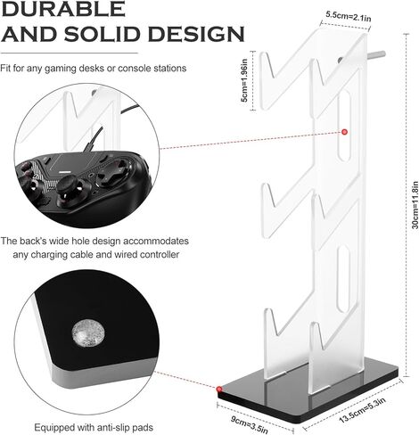 FACULX 2 Pack Acrylic 3 Tier Controller Holder and Headset Stand for Xbox ONE PS5 PS4 Switch, Gaming Gear Organizer Stand, Anti-Slip Stable Headphone Holder, Idea Gift for Gamer in Saudi Arabia
