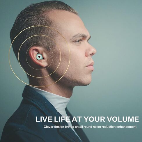 Ear Plugs for Sleeping Noise Cancelling, Reusable Hearing Protection in Flexible Silicone, Noise Cancelling Earplugs for Sleep - 6 Ear Tips in S/M/L, 25dB Noise Cancelling Green in Saudi Arabia